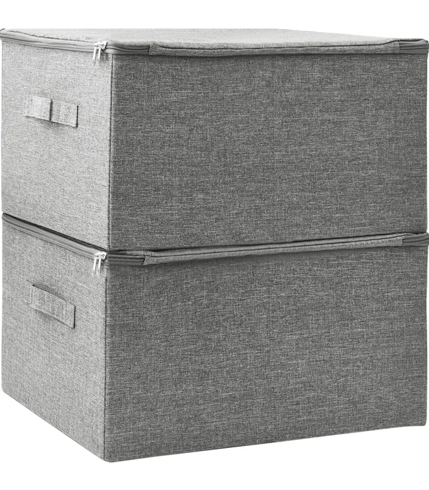 New Opbergboxen 2 st 43x34x23 cm stof grijs Organiseren