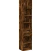 Hot Opbergkast smal 45x42,5x225 cm bewerkt hout gerookt eikenkleur Meubels