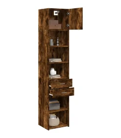 Hot Opbergkast smal 45x42,5x225 cm bewerkt hout gerookt eikenkleur Meubels