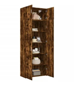 Hot Opbergkast 80x42,5x225 cm bewerkt hout gerookt eikenkleur Meubels