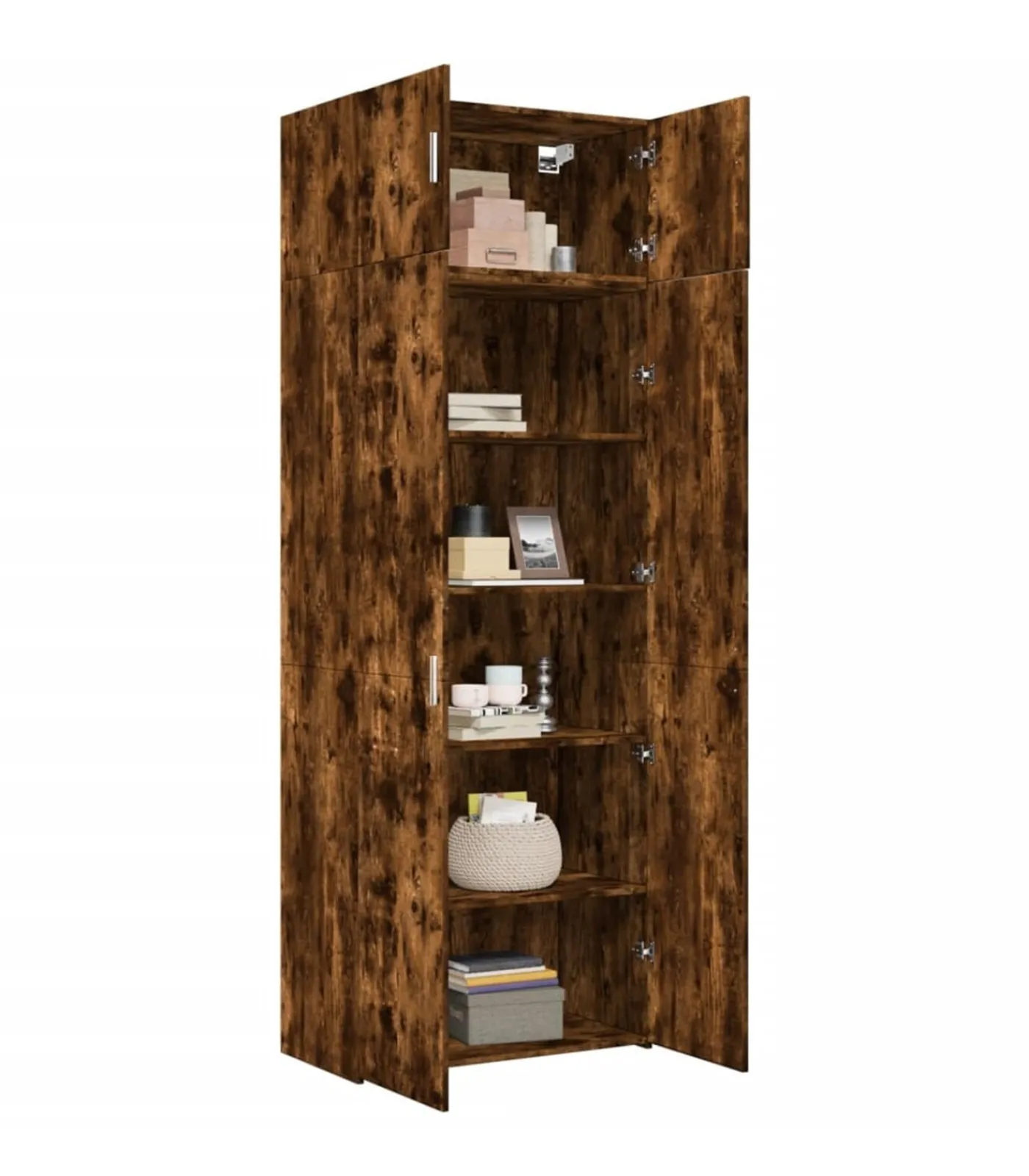 Hot Opbergkast 80x42,5x225 cm bewerkt hout gerookt eikenkleur Meubels