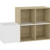 Best Opbergkast 105x35,5x70 cm bewerkt hout wit en sonoma eikenkleur Organiseren