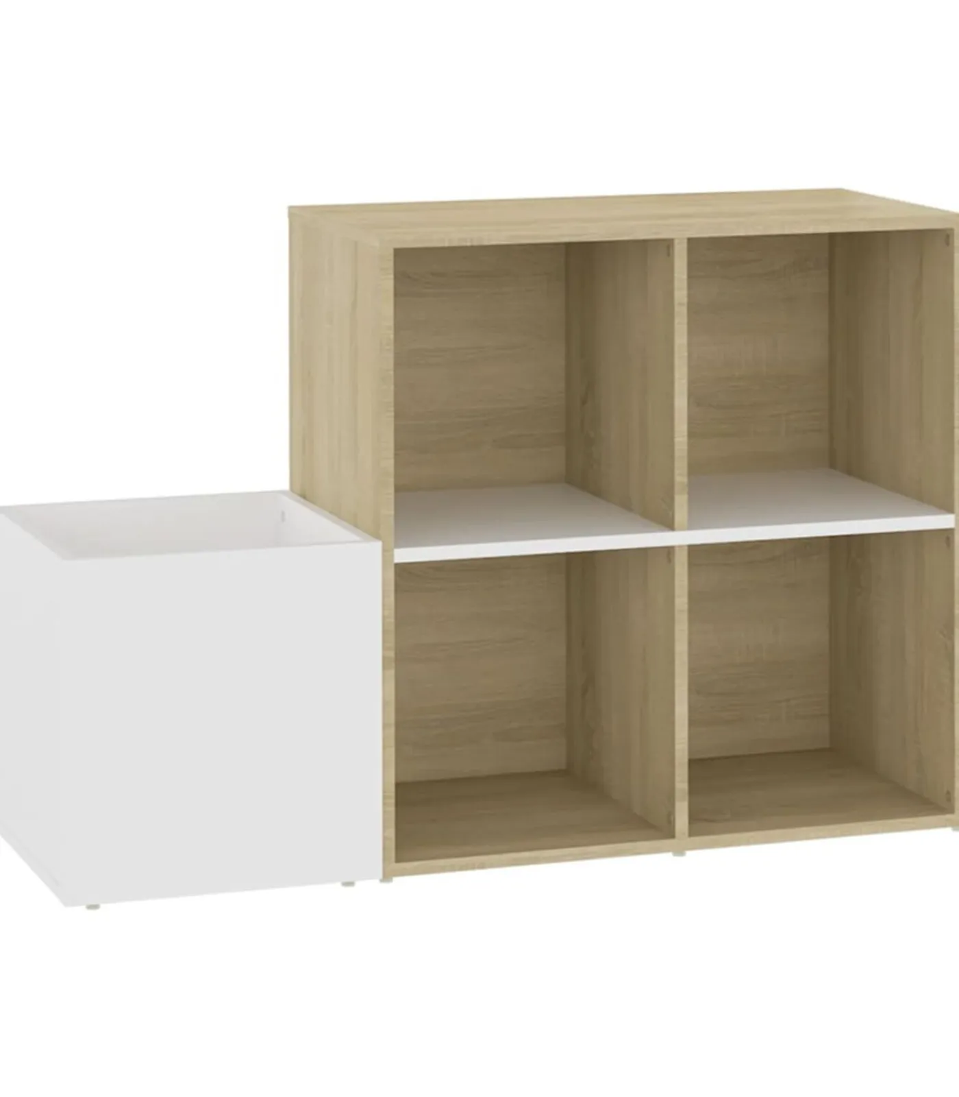 Best Opbergkast 105x35,5x70 cm bewerkt hout wit en sonoma eikenkleur Organiseren