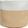 Clearance Opbergmand Ø 40x35 cm katoen beige en wit Manden En Bakken