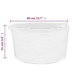 Outlet Opbergmand Ø 40x25 cm katoen beige en wit Manden En Bakken