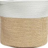 Opbergmand Ø 40x35 cm katoen bruin en wit Manden En Bakken