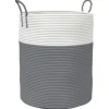 Hot Opbergmand Ø 38x46 cm katoen grijs en wit Manden En Bakken