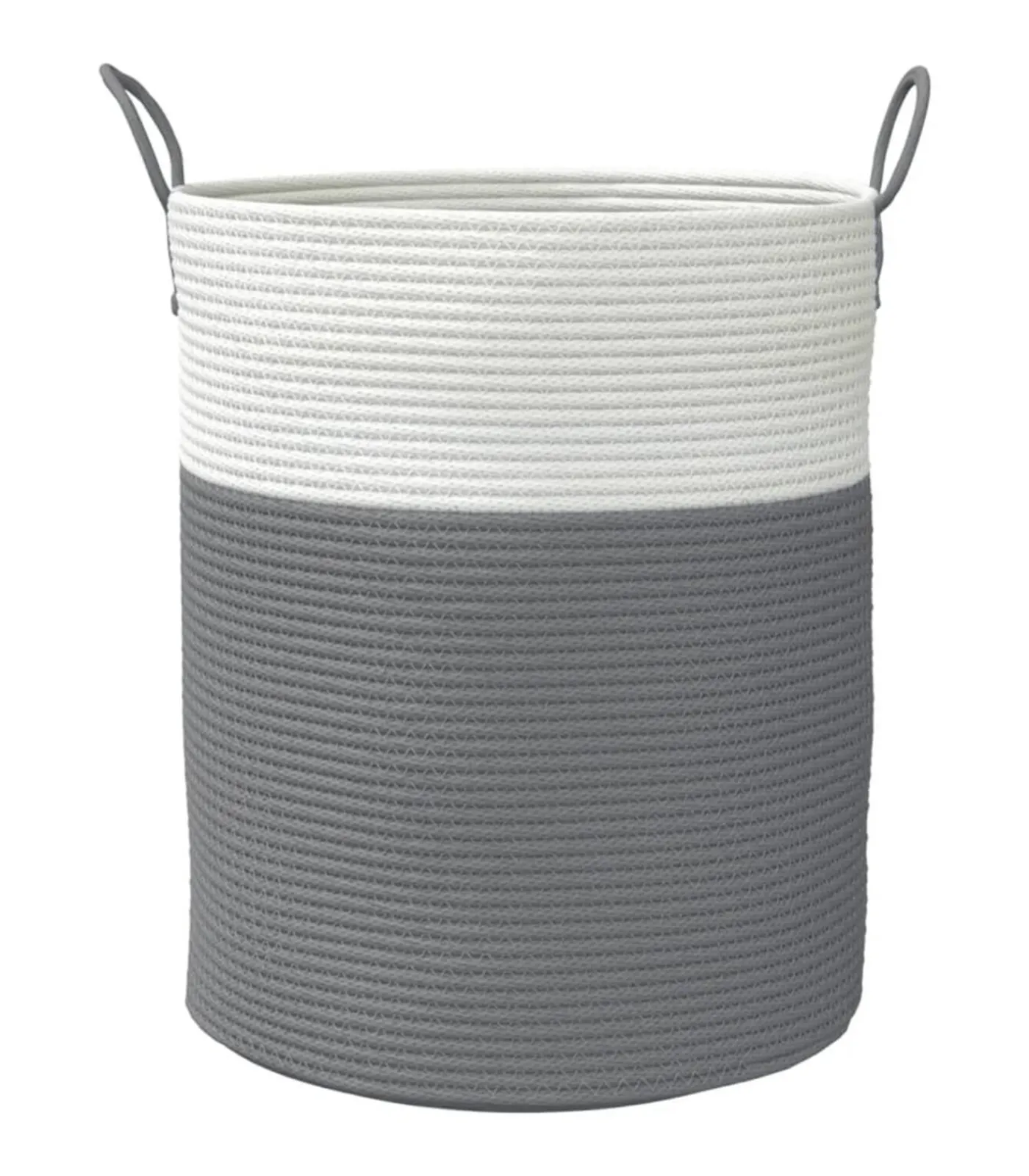 Hot Opbergmand Ø 38x46 cm katoen grijs en wit Manden En Bakken
