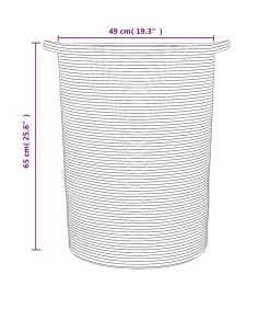New Opbergmand Ø 49x65 cm katoen zwart en wit Manden En Bakken