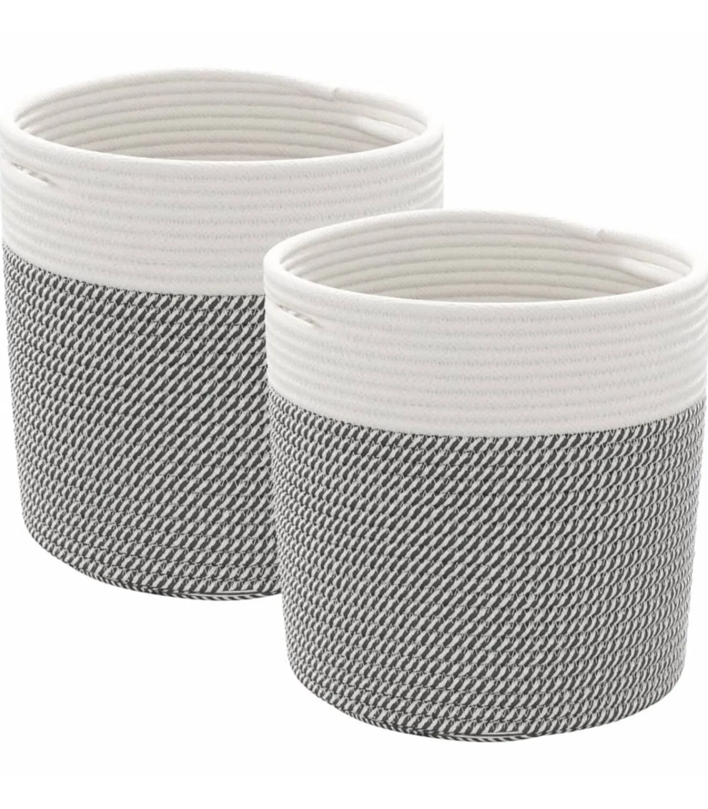 Best Opbergmanden 2 st Ø 28x28 cm katoen grijs en wit Manden En Bakken