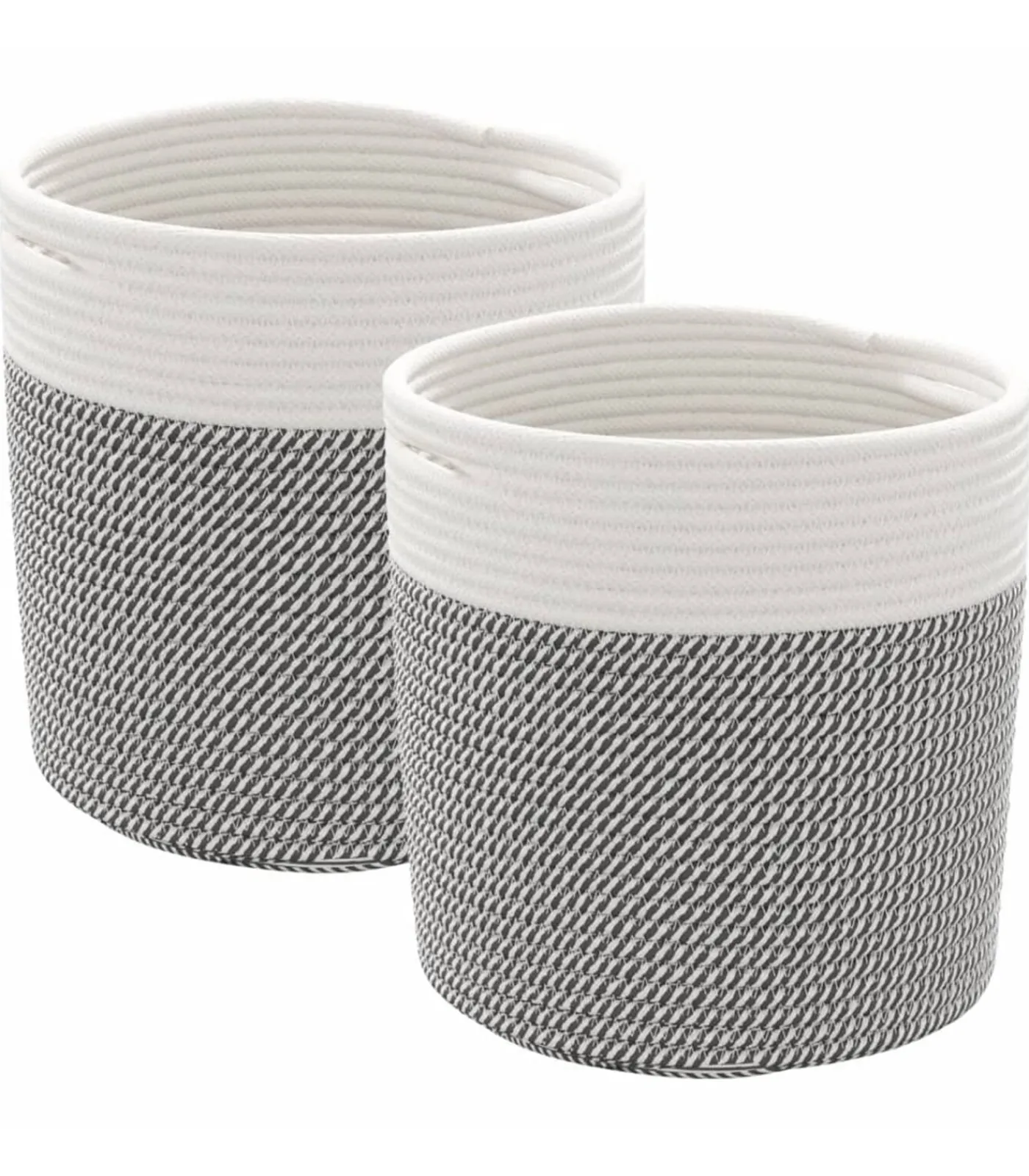 Best Opbergmanden 2 st Ø 28x28 cm katoen grijs en wit Manden En Bakken