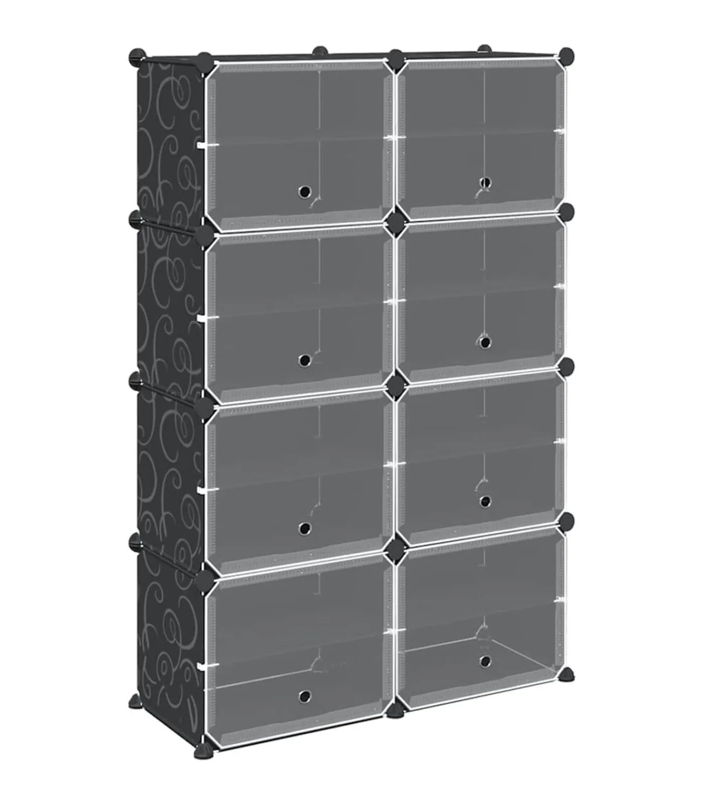 Hot Opbergmeubel met 8 vakken en deuren polypropeen zwart Organiseren