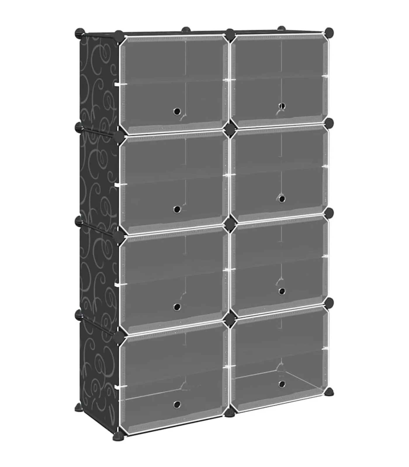 Hot Opbergmeubel met 8 vakken en deuren polypropeen zwart Organiseren