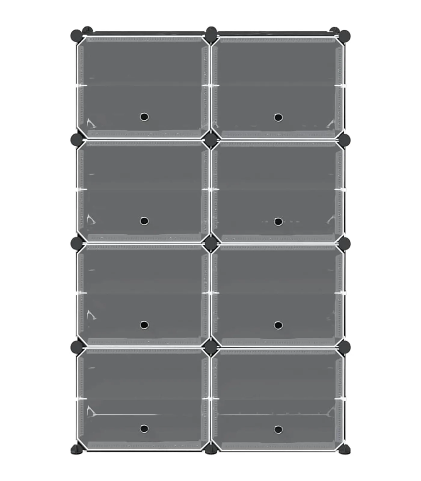 Hot Opbergmeubel met 8 vakken en deuren polypropeen zwart Organiseren