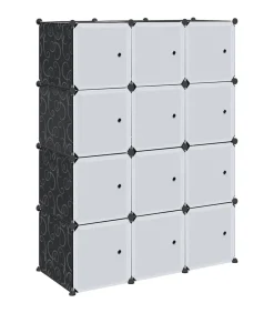 Outlet Opbergmeubel met 12 vakken en ophangstangen polypropeen Organiseren