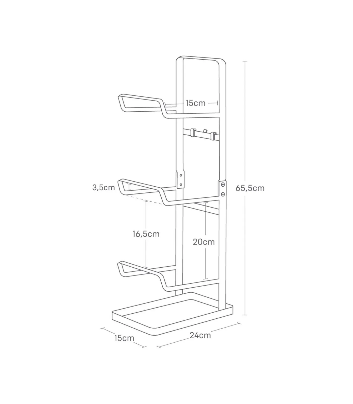 Opbergrek voor Fitnessapparatuur - Tower - Wit Organiseren