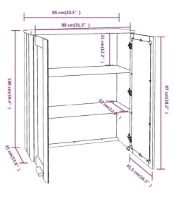 Online Opzetkast HAMAR 85x35x100 cm massief grenenhout wit Meubels