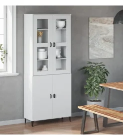 Clearance Opzetkast VIKEN bewerkt hout wit Meubels