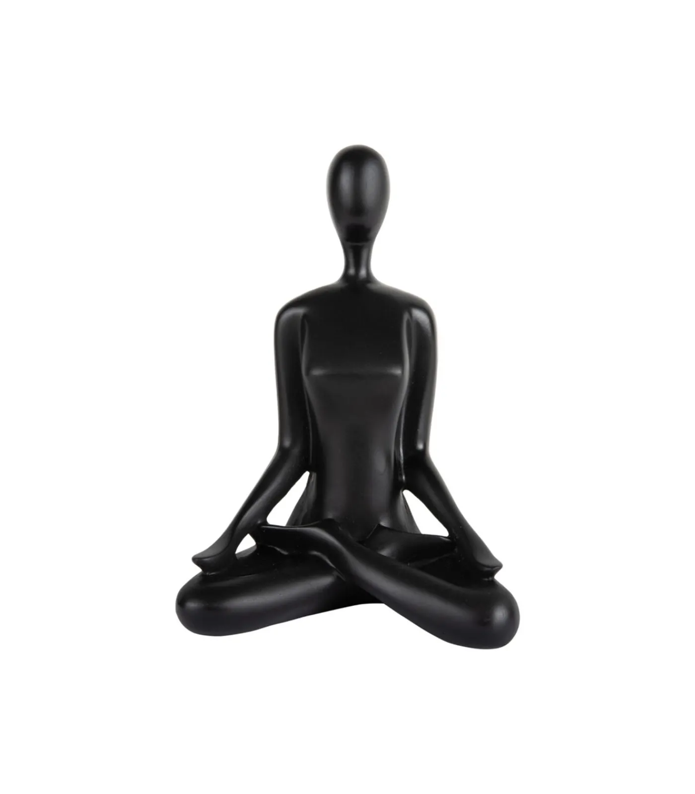 New Ornament Open Lotus - Zwart - 15x11x21cm Decoratie