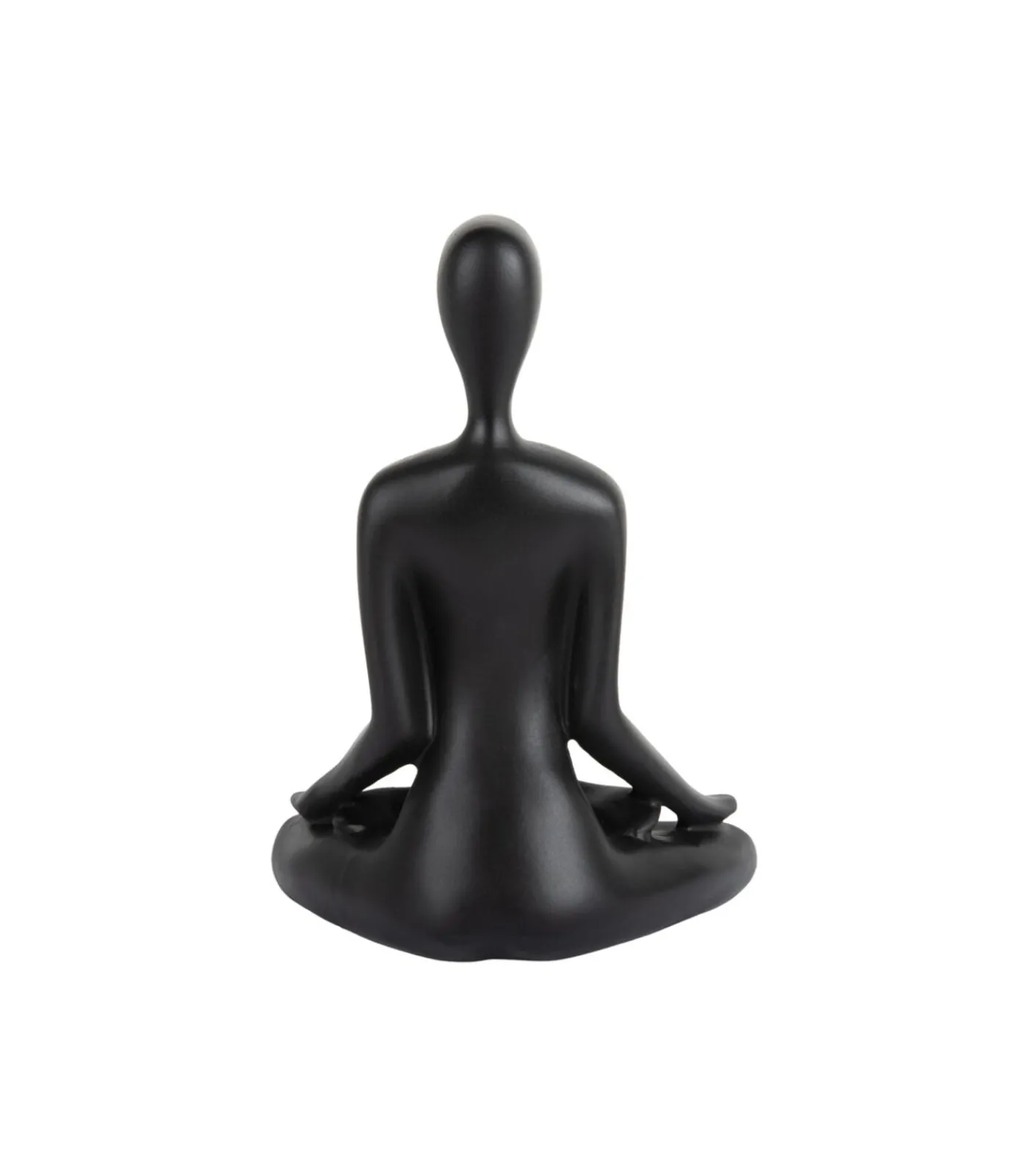 New Ornament Open Lotus - Zwart - 15x11x21cm Decoratie