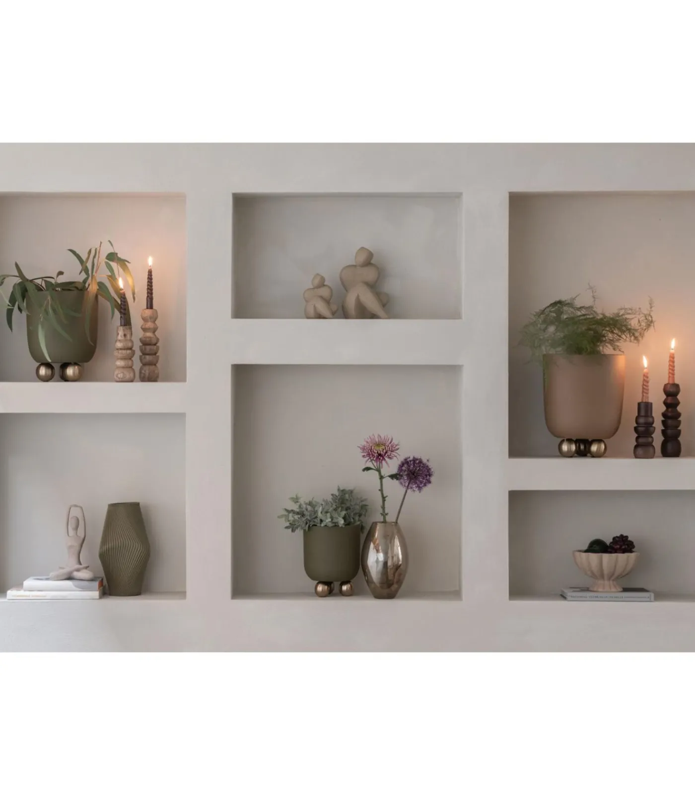 New Ornament Stretched Lotus - Grijs - 14.5x12x23.5cm Decoratie