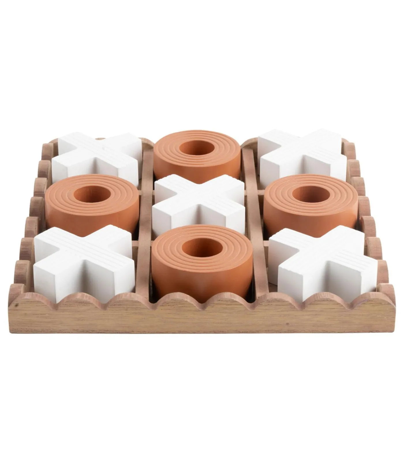 New Ornament Tic Tac Toe - Oranje - 18.5x18.5x5cm Decoratie