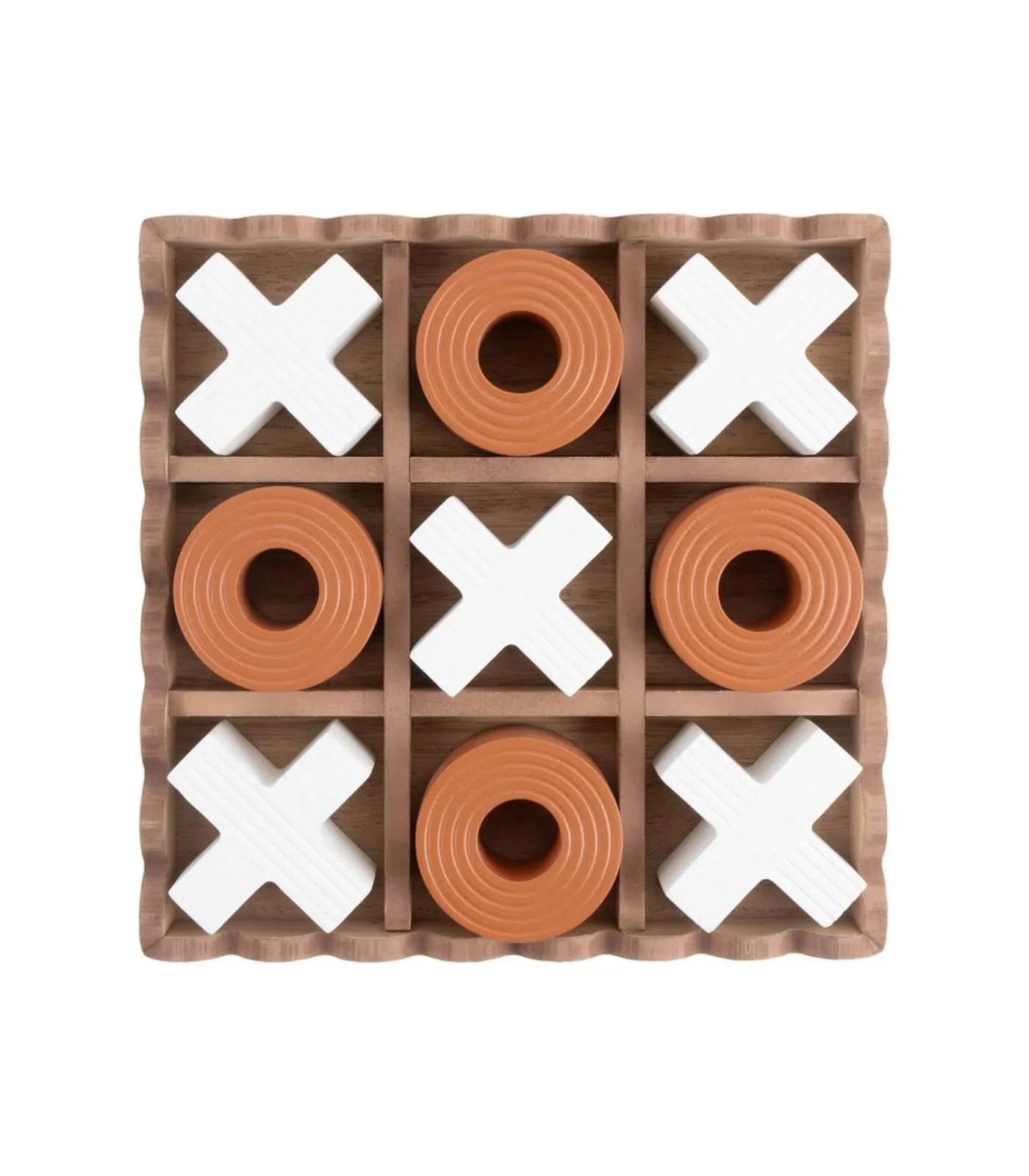 New Ornament Tic Tac Toe - Oranje - 18.5x18.5x5cm Decoratie