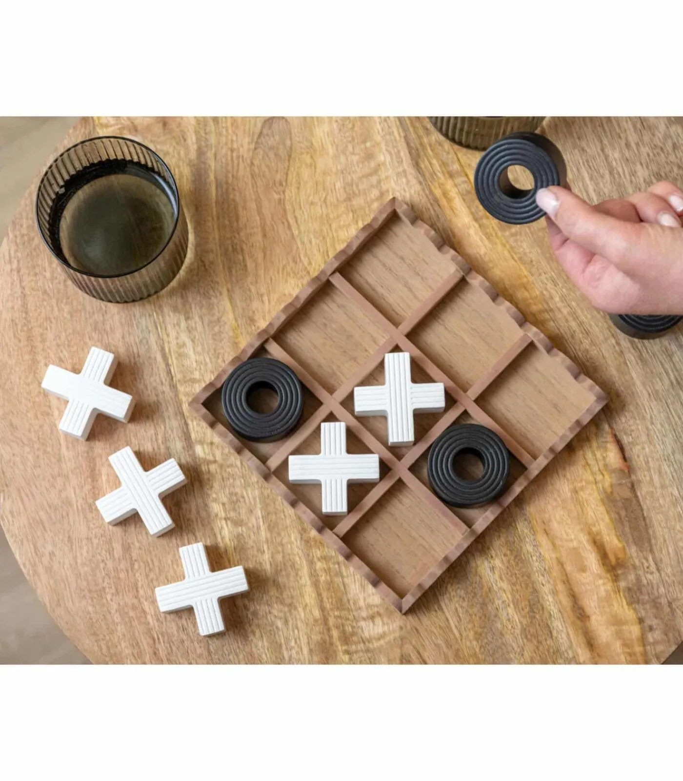 Outlet Ornament Tic Tac Toe - Zwart - 18.5x18.5x5cm Decoratie