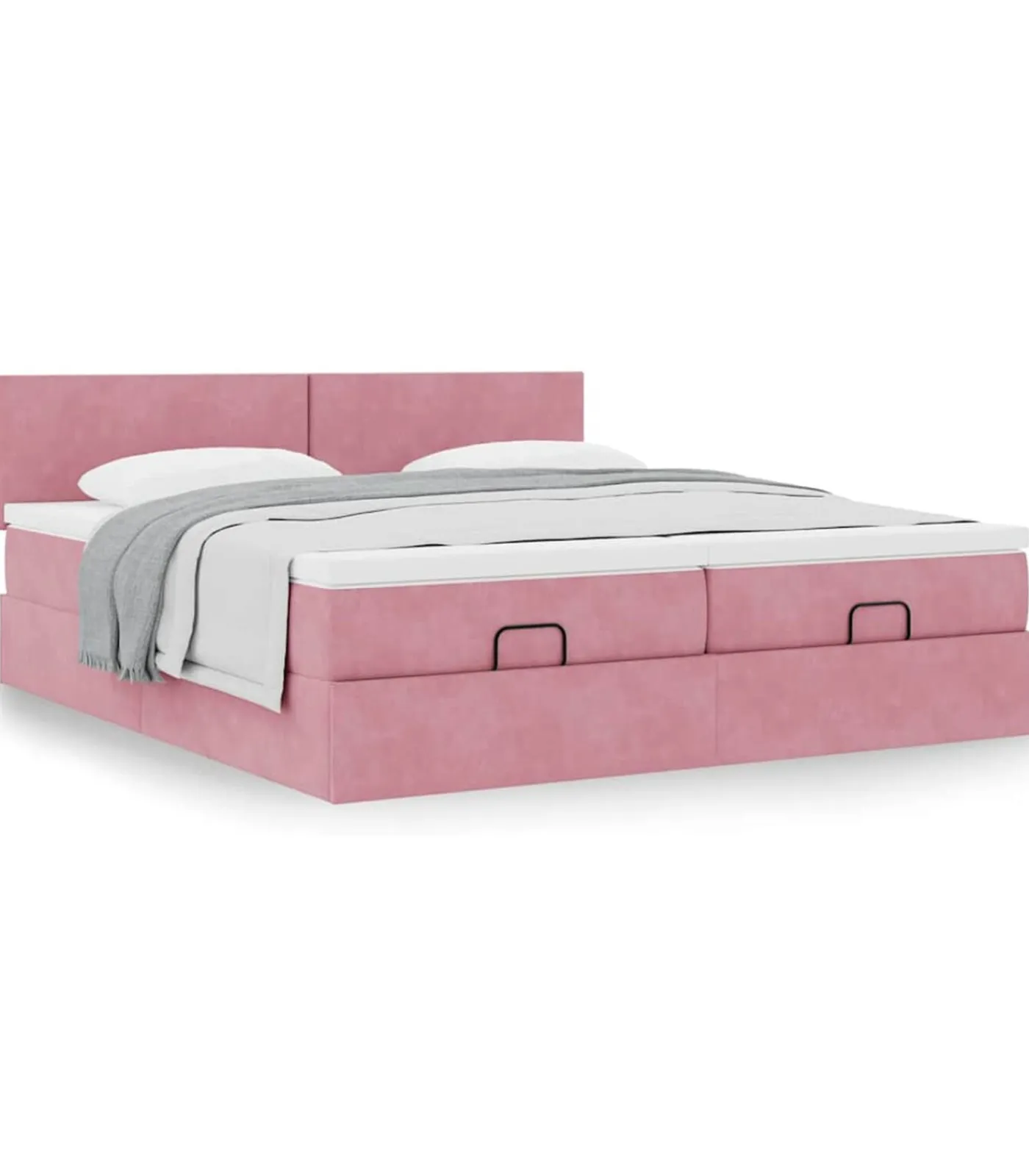 Hot Ottoman bed met matrassen 200x200cm fluweel roze Bedden