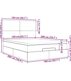 Best Ottoman bed met matrassen en LED's 140x200cm fluweel roze Bedden