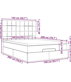 Discount Ottoman bed met matrassen en LED's 140x200cm fluweel roze Bedden