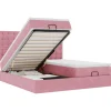 Sale Ottoman bed met matrassen en LED's 200x200cm fluweel roze Bedden