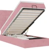 Online Ottoman bed met matrassen 100x200cm fluweel roze Bedden