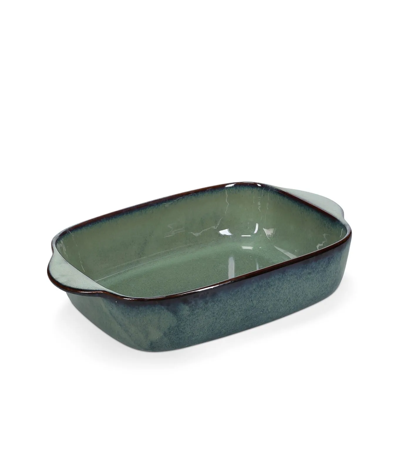 Discount Ovenschaal 32/25,5x20,5xH7cm groen/blauw Meridian Bakken