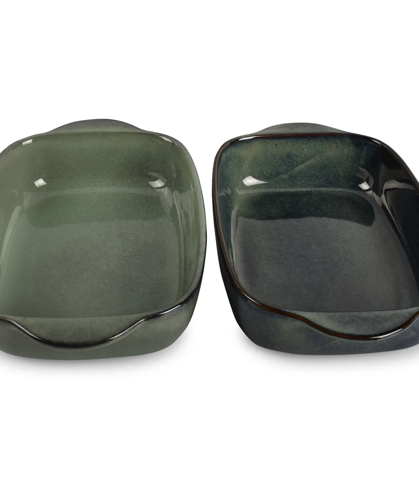 Discount Ovenschaal 32/25,5x20,5xH7cm groen/blauw Meridian Bakken