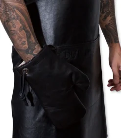 Hot Ovenwant - (Volnerf) Leder - Zwart - Geschikt voor Barbecue - Incl. Geschenkdoos Keuken- & Tafellinnen