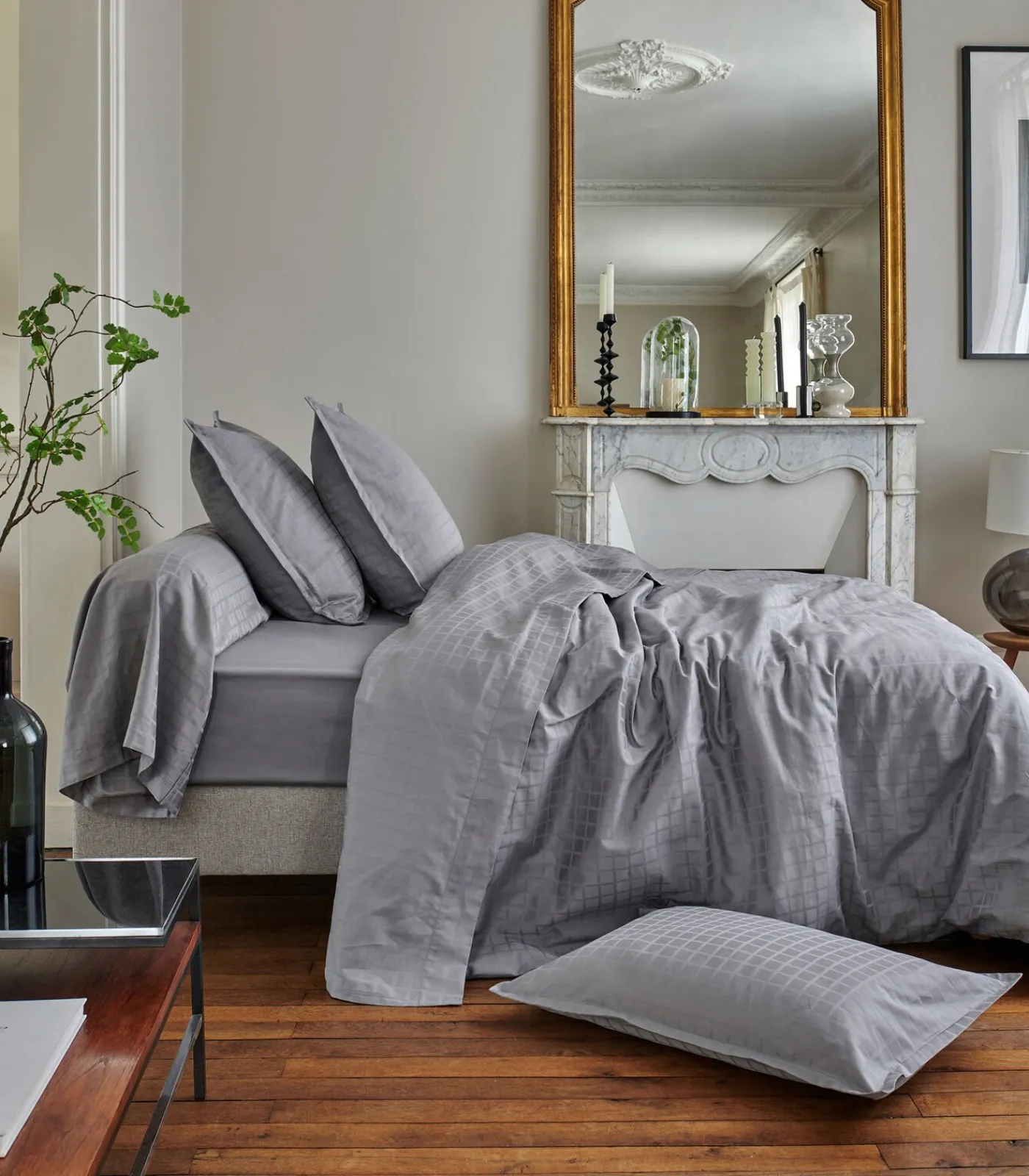 Sale PALACE Ardoise - Laken Jacquard katoen Lakens