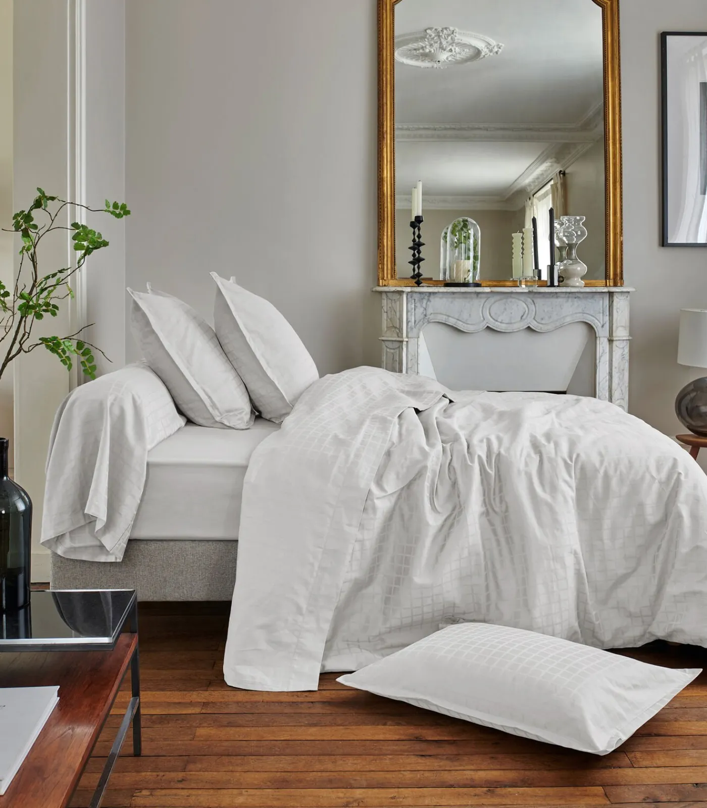 Sale PALACE Blanc - Laken Jacquard katoen Lakens