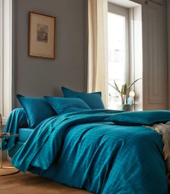 Clearance PALACE Bleu paon - Laken Jacquard katoen Lakens