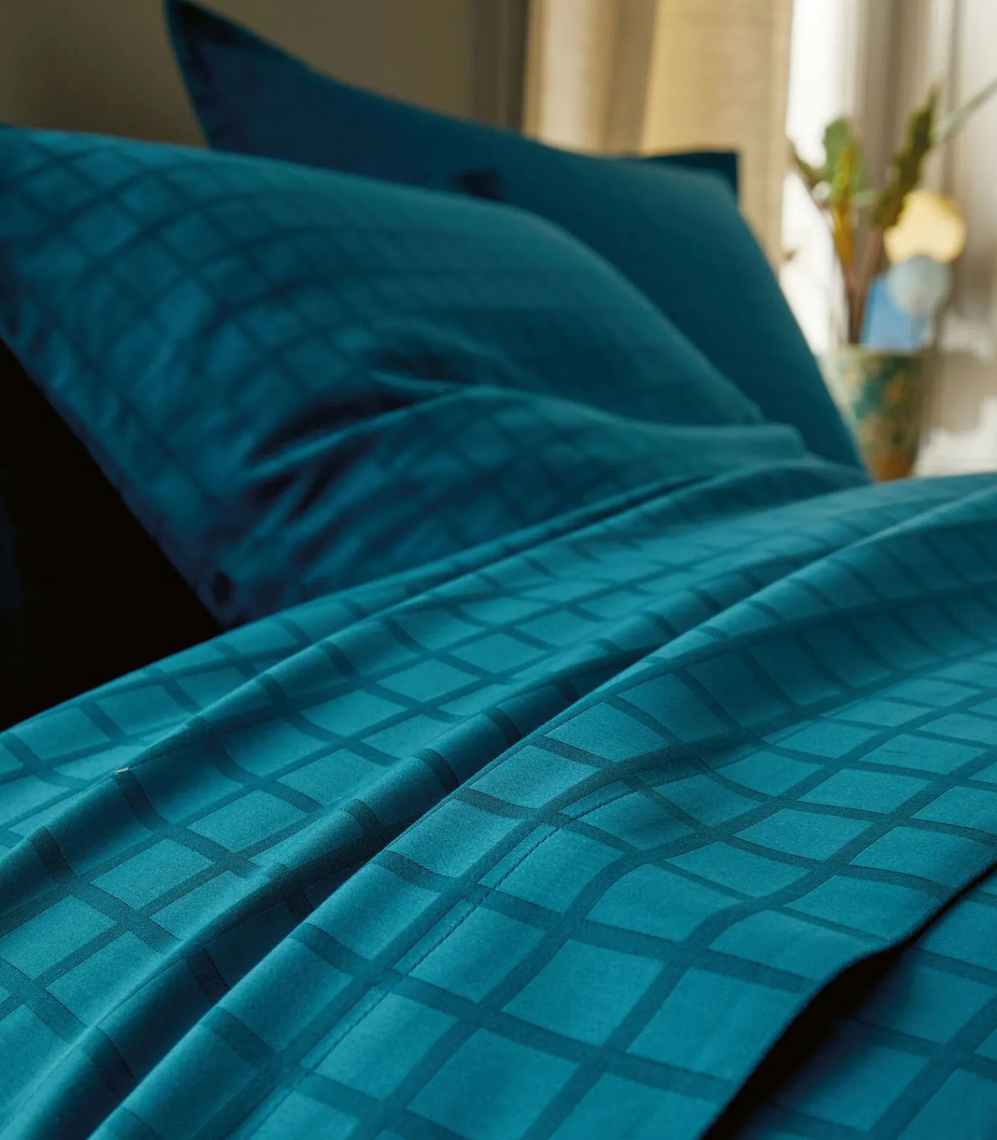 Clearance PALACE Bleu paon - Laken Jacquard katoen Lakens