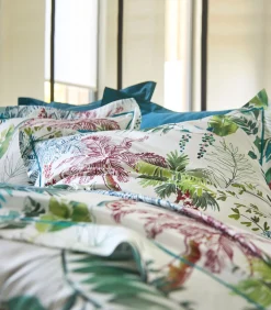 New PALMERAIE Bleu paon - Laken Satijn katoen Lakens