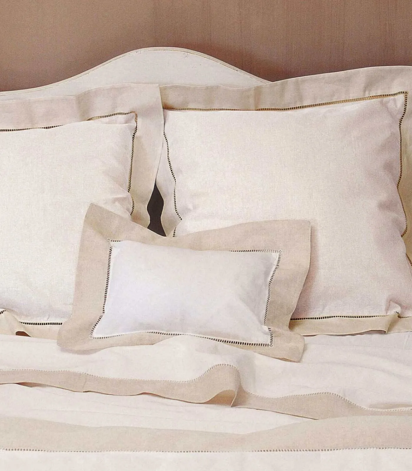 New Paris - Tweekleurig sloop voor rolkussen in halflinnen Made in France Kussenslopen