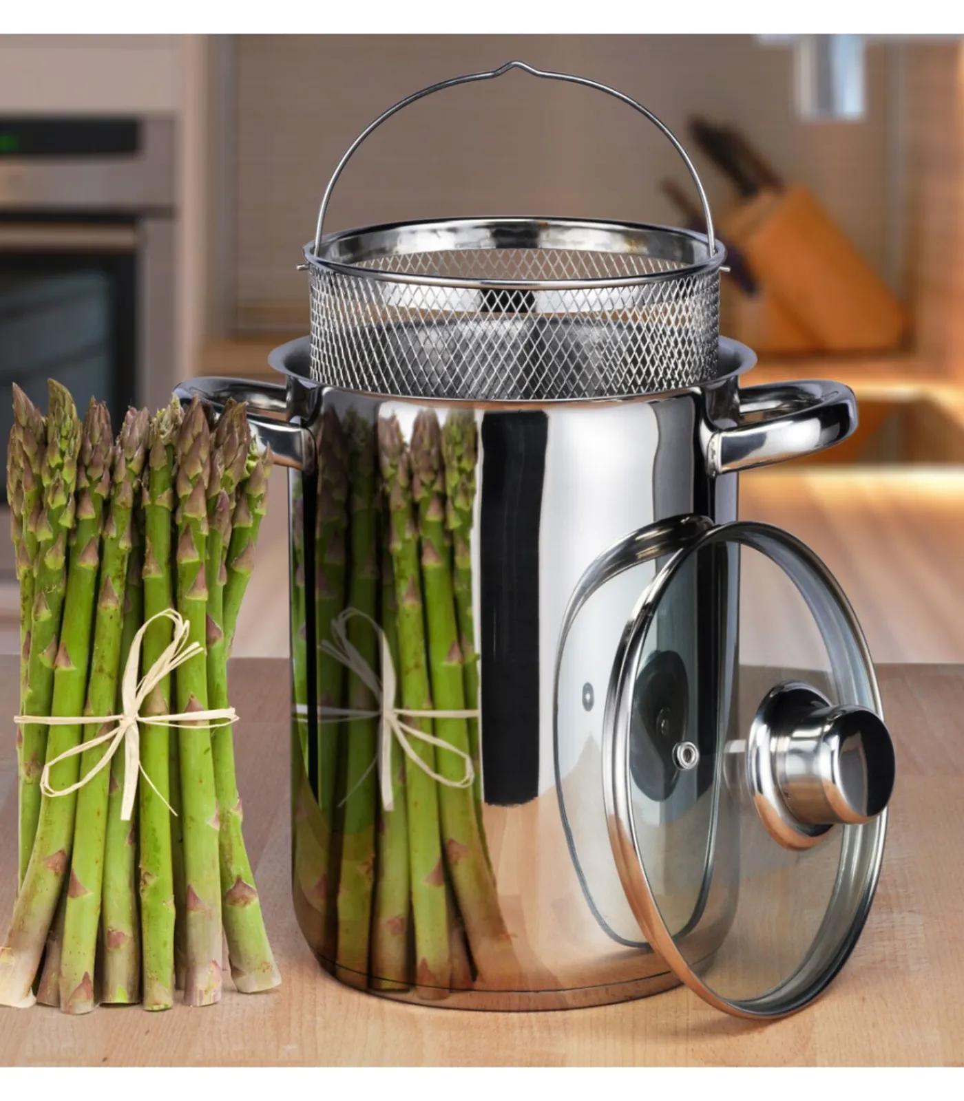 Sale Pastapan / Aspergepan met Glazen Deksel - RVS - ø 16 cm / 4.0 liter Potten & Pannen