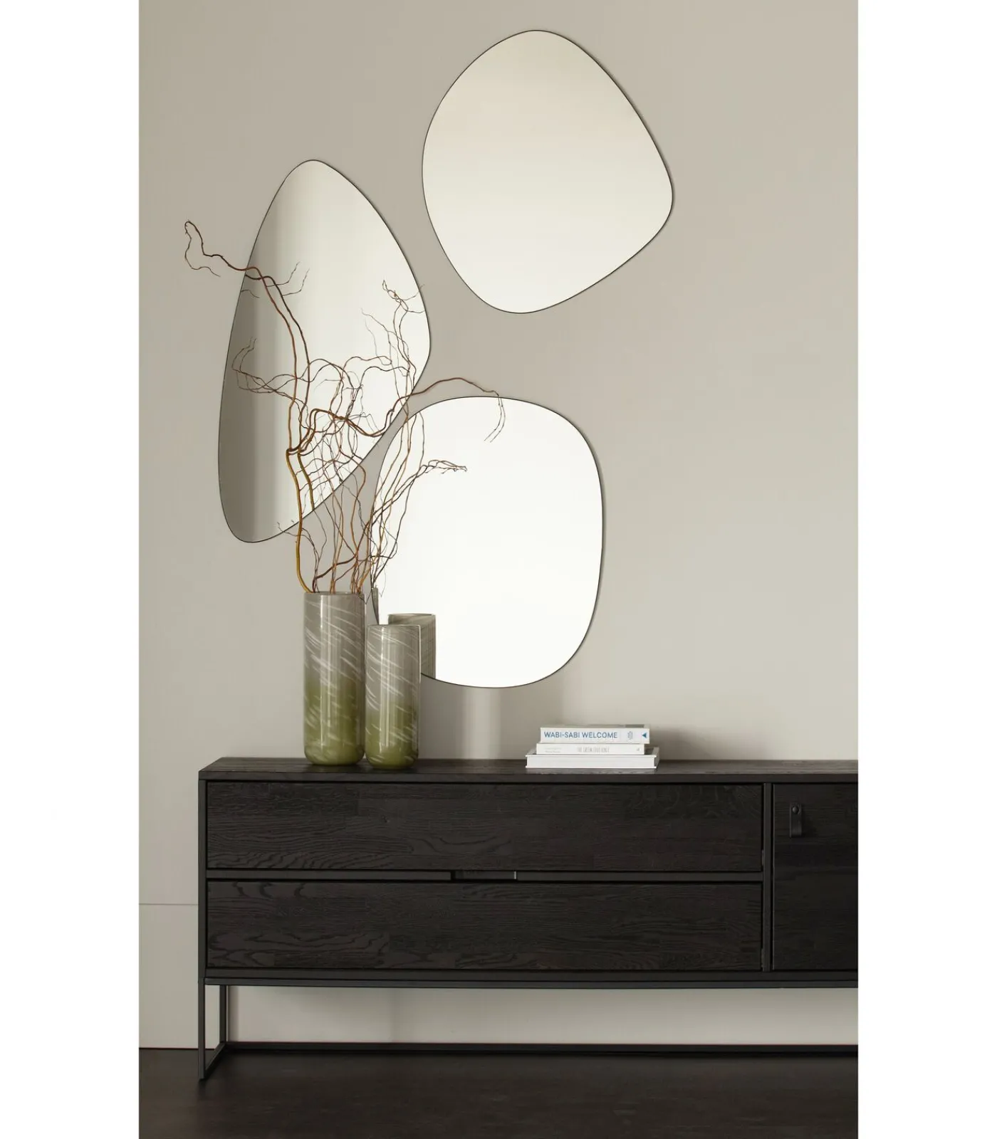 Philou Spiegel - Glas/Metaal - Zwart - 60x59x0,5 Spiegels