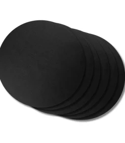 Online Placemats - Vegan leer - Zwart - ø 38 cm - 6 stuks Keuken- & Tafellinnen