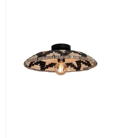 Outlet Plafonniere Andros - Naturel/Zwart - Ø45cm Hanglampen