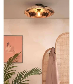 New Plafonniere Andros - Naturel/Zwart - Ø45cm Hanglampen