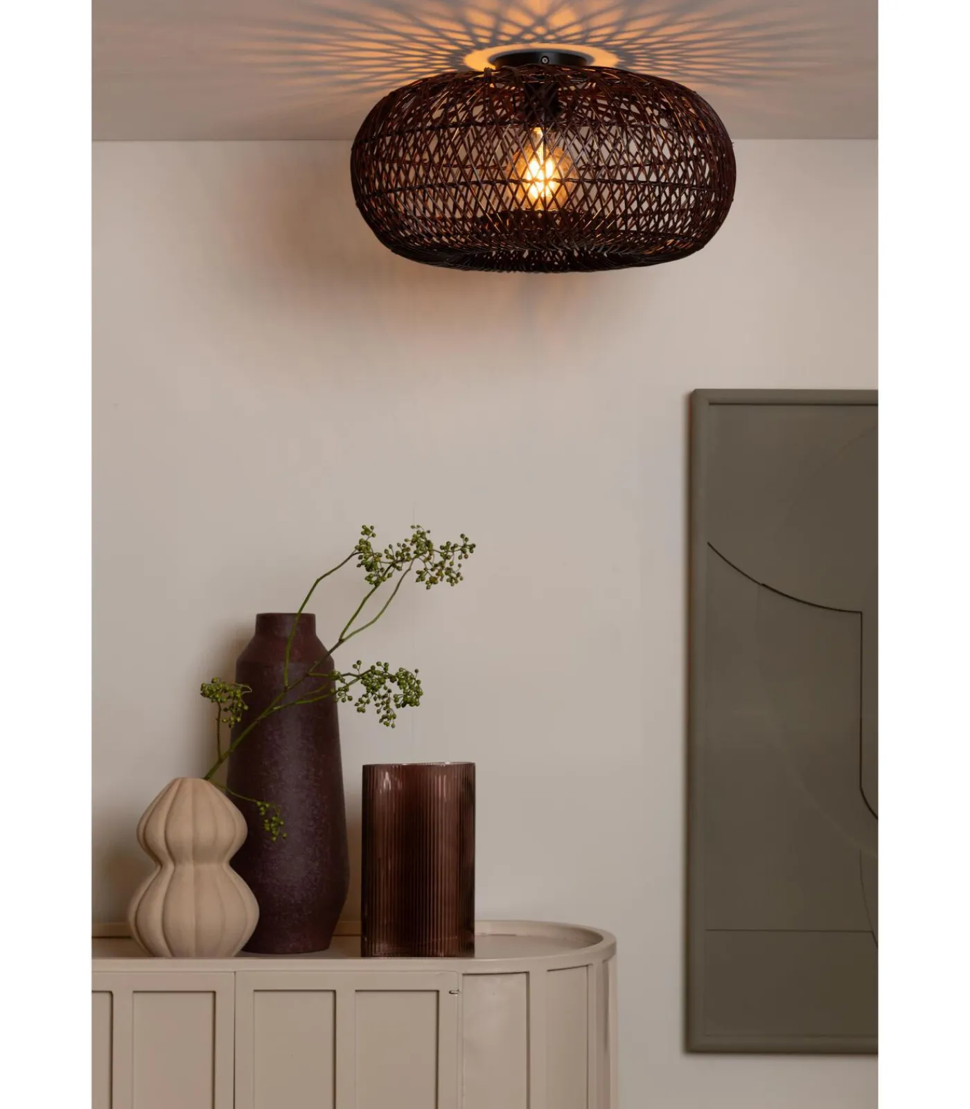 Best Plafonniere Arizona - Bordeaux - Ø50cm Hanglampen