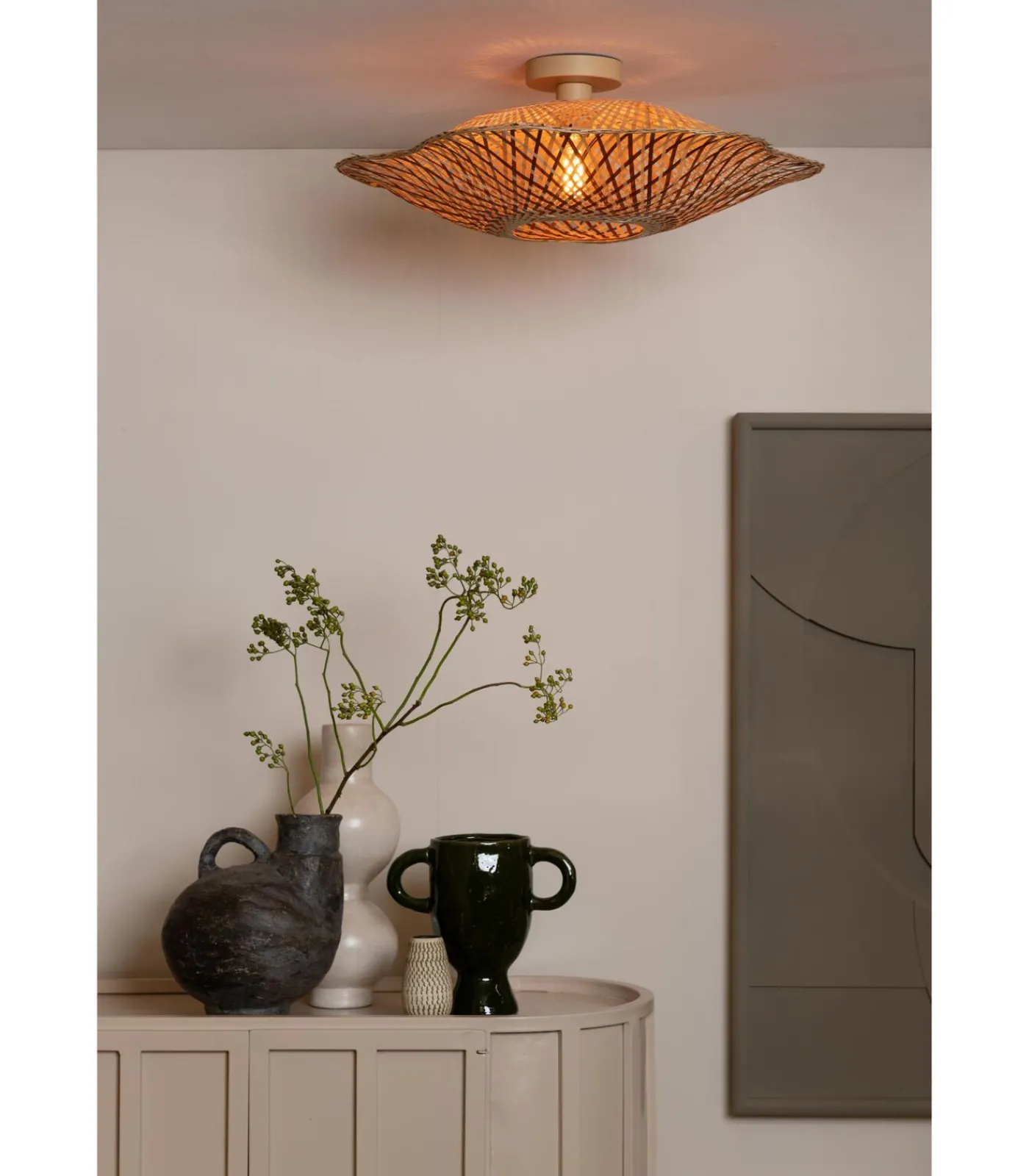 Best Plafonniere Madura - Naturel - Ø17cm Hanglampen