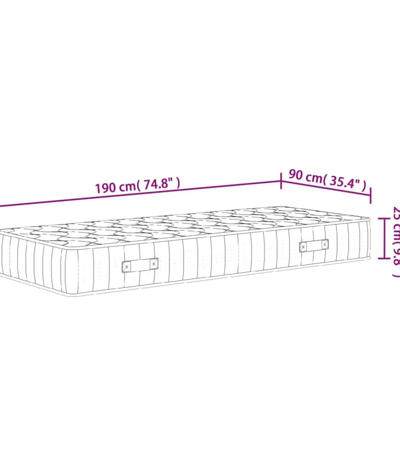 Best Pocketveringmatras middelhard-hard 90x190 cm Single Size Matrasbeschermer